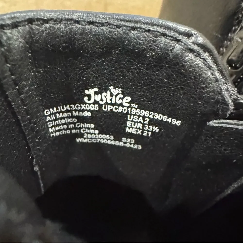 Justice Little Girl & Big Girl Chelsea Lug Bottom Boot, Size 2